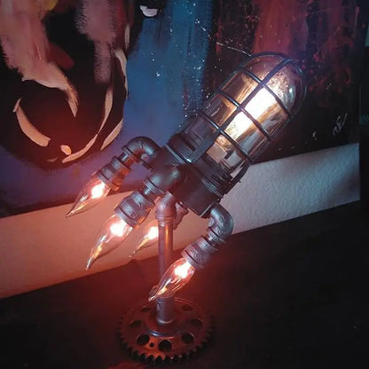 Vintage Steampunk Rocket Lamp