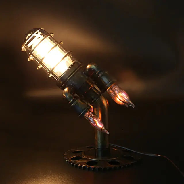 Vintage Steampunk Rocket Lamp