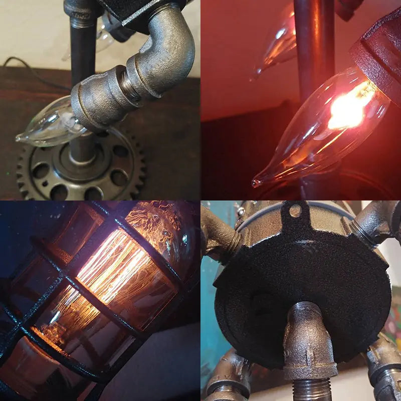 Vintage Steampunk Rocket Lamp